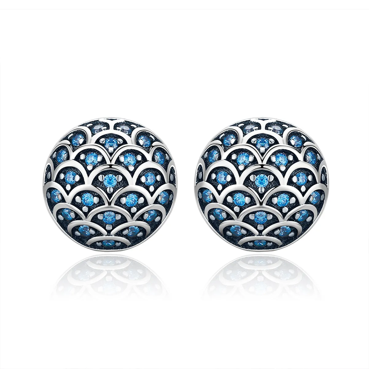 pandora style silver legend of the sea stud earrings sce239