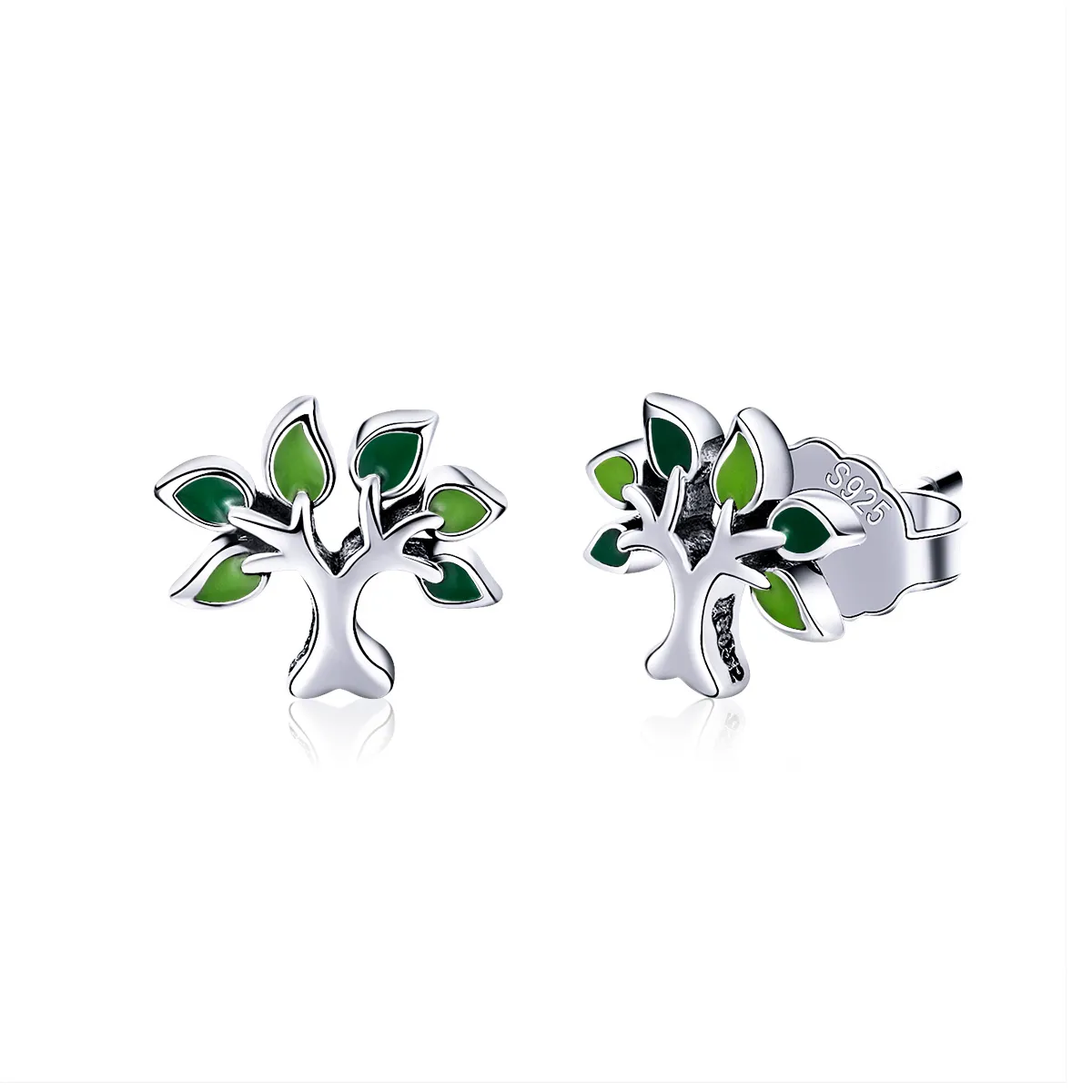 pandora style silver life tree stud earrings sce409
