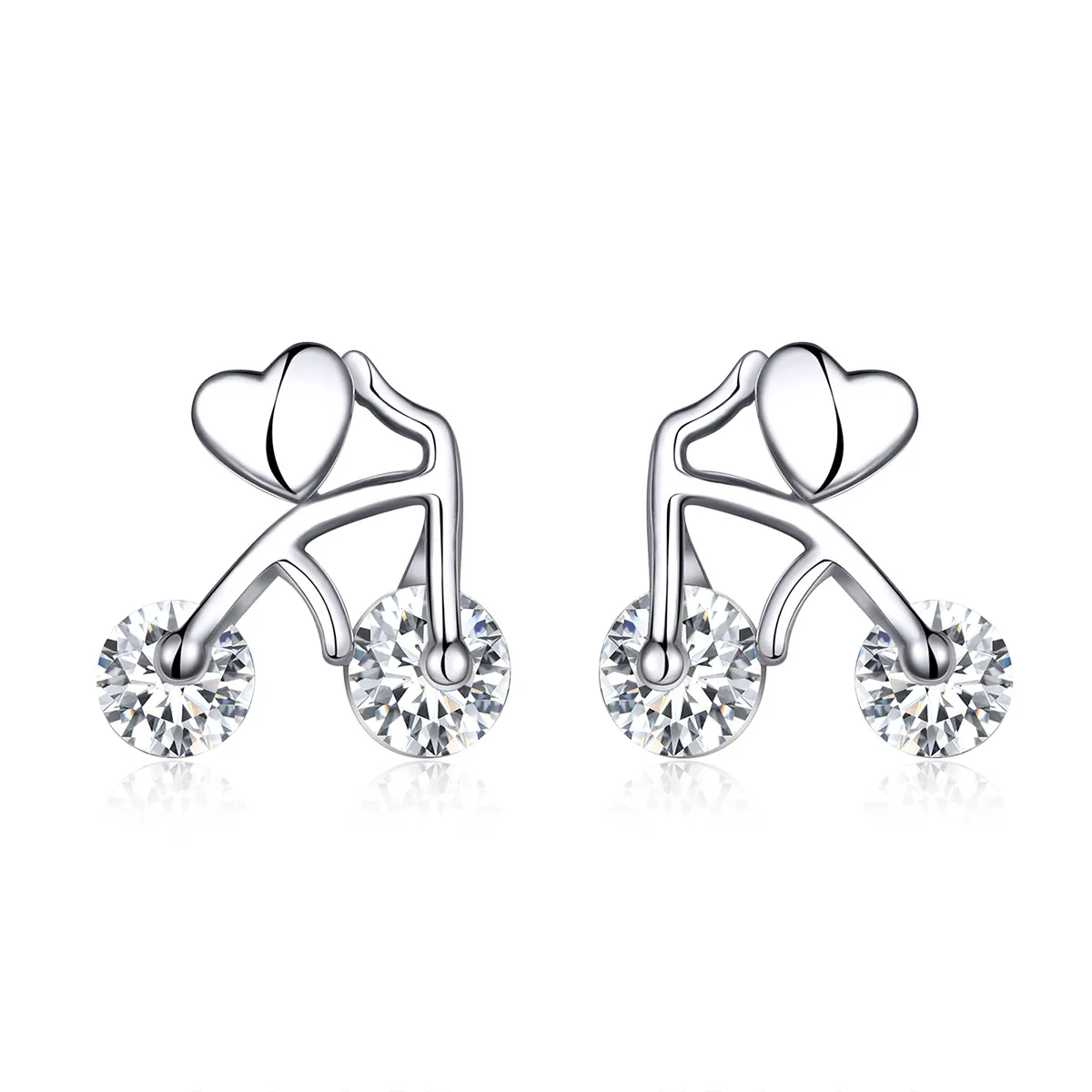 pandora style silver love bikes stud earrings sce676