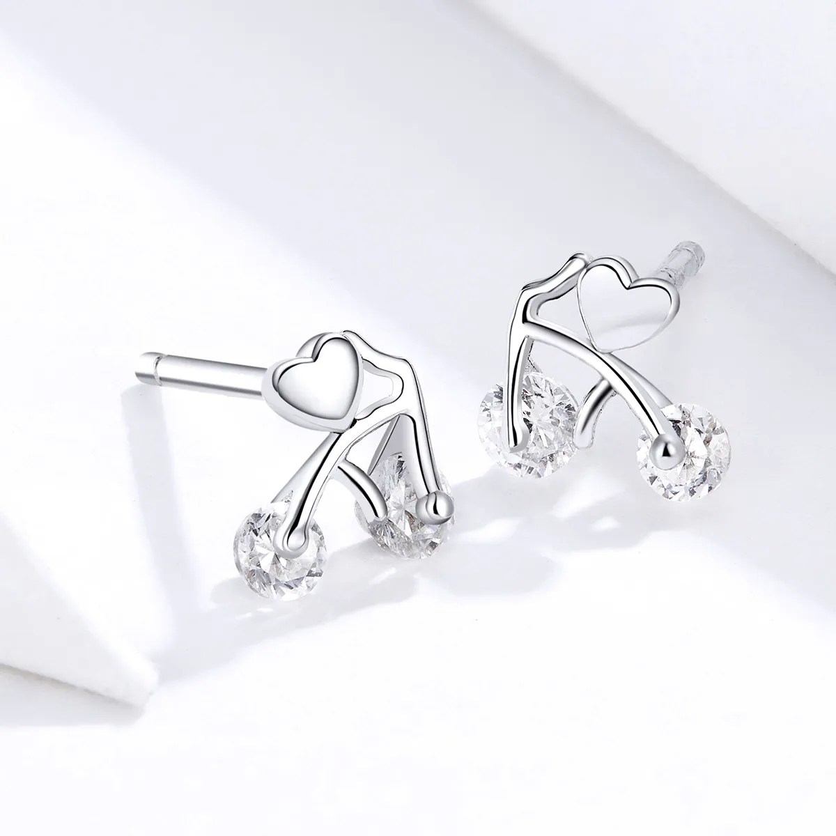 Pandora Style Silver Love Bikes Stud Earrings - SCE676