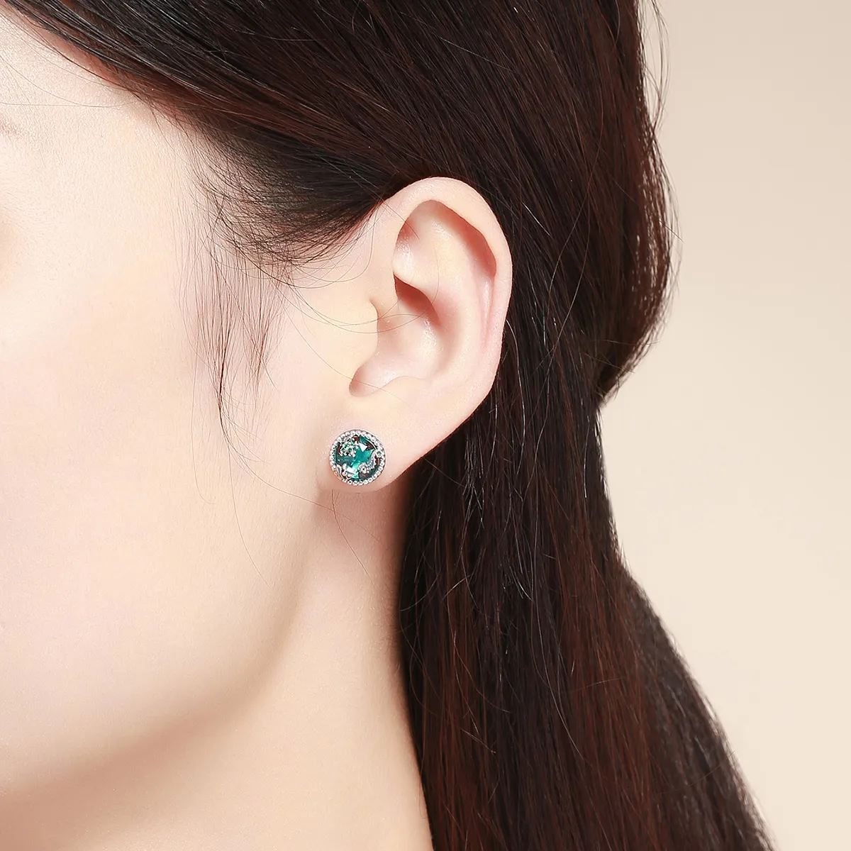 Pandora Style Silver Ocean Depths Stud Earrings - SCE496
