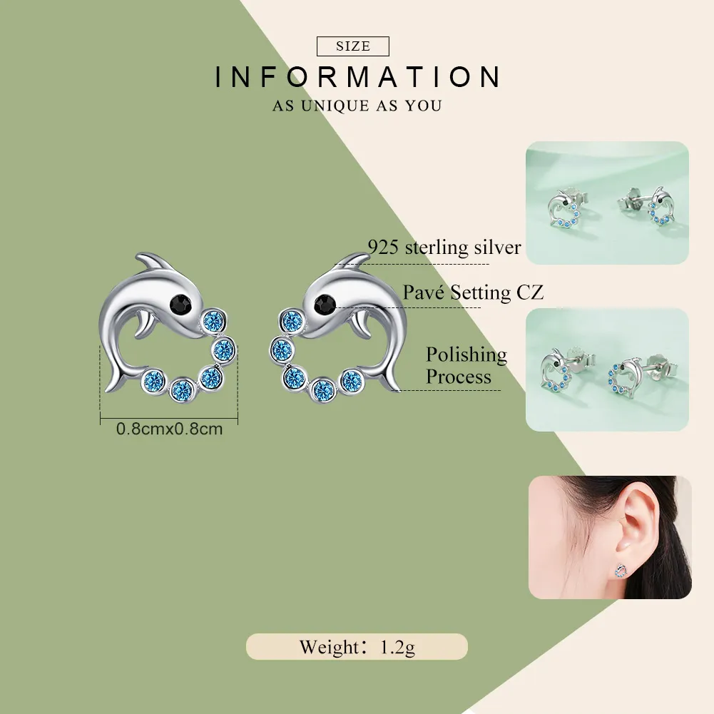 Pandora Style Silver Ocean Spirit Stud Earrings - SCE179