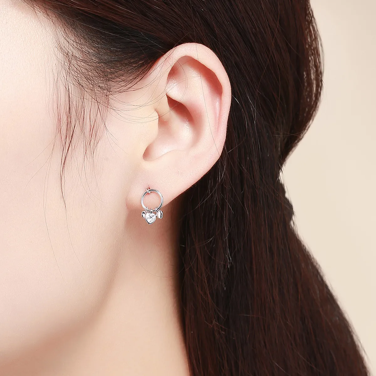 Pandora Style Silver Palpitation Hanging Earrings - SCE494