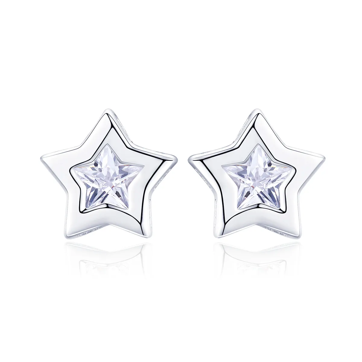 Pandora Style Silver Secret of Stars Stud Earrings - SCE437