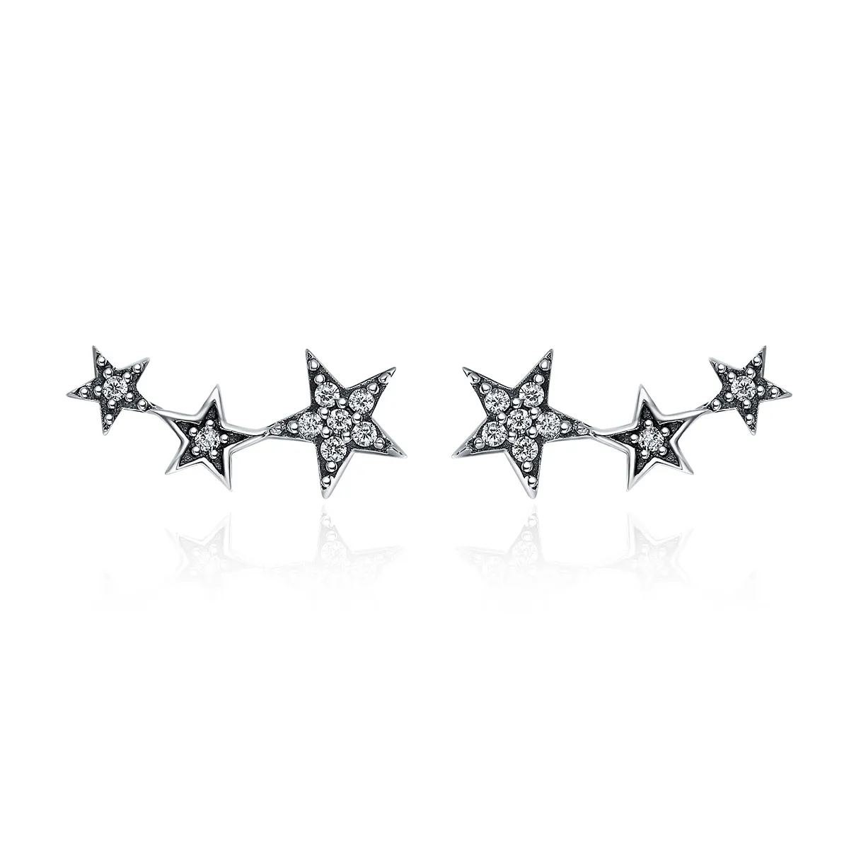 Pandora Style Silver Secrets of Stars Stud Earrings - SCE175