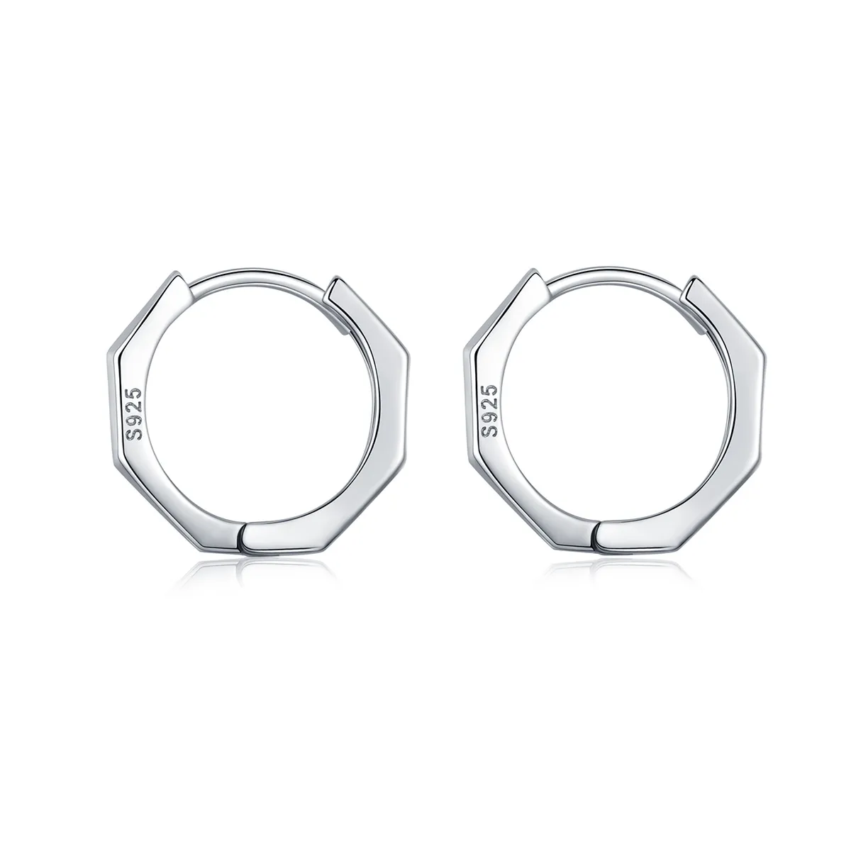 Pandora Style Silver Simple Earrings Hoop Earrings - SCE622
