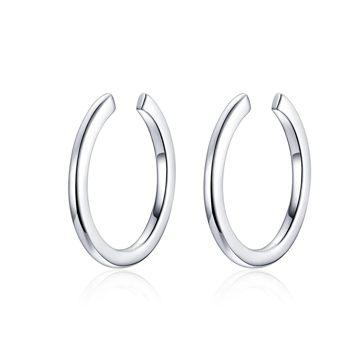 Pandora Style Silver Simple Hoop Earrings - SCE647