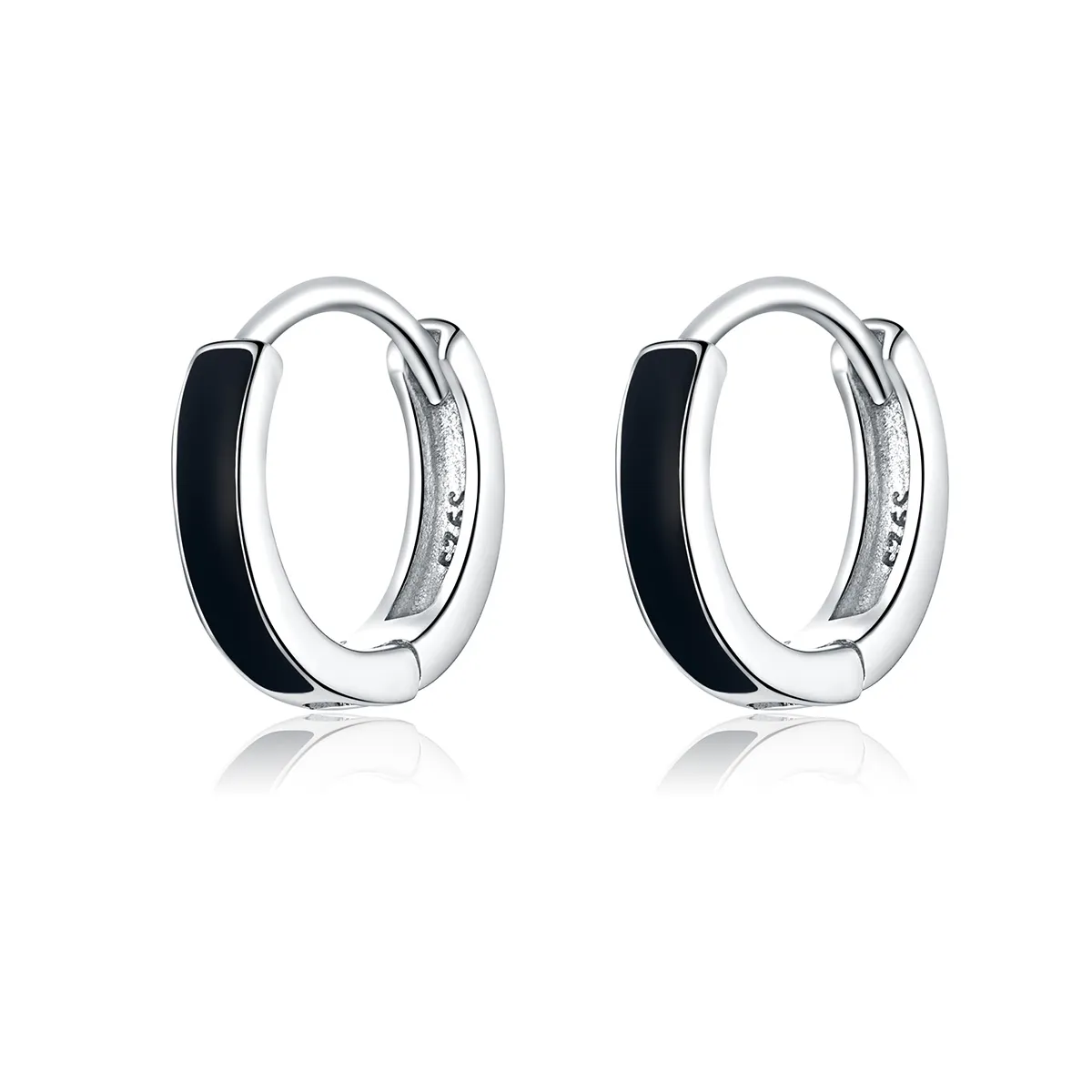 pandora style silver simple line hoop earrings sce673