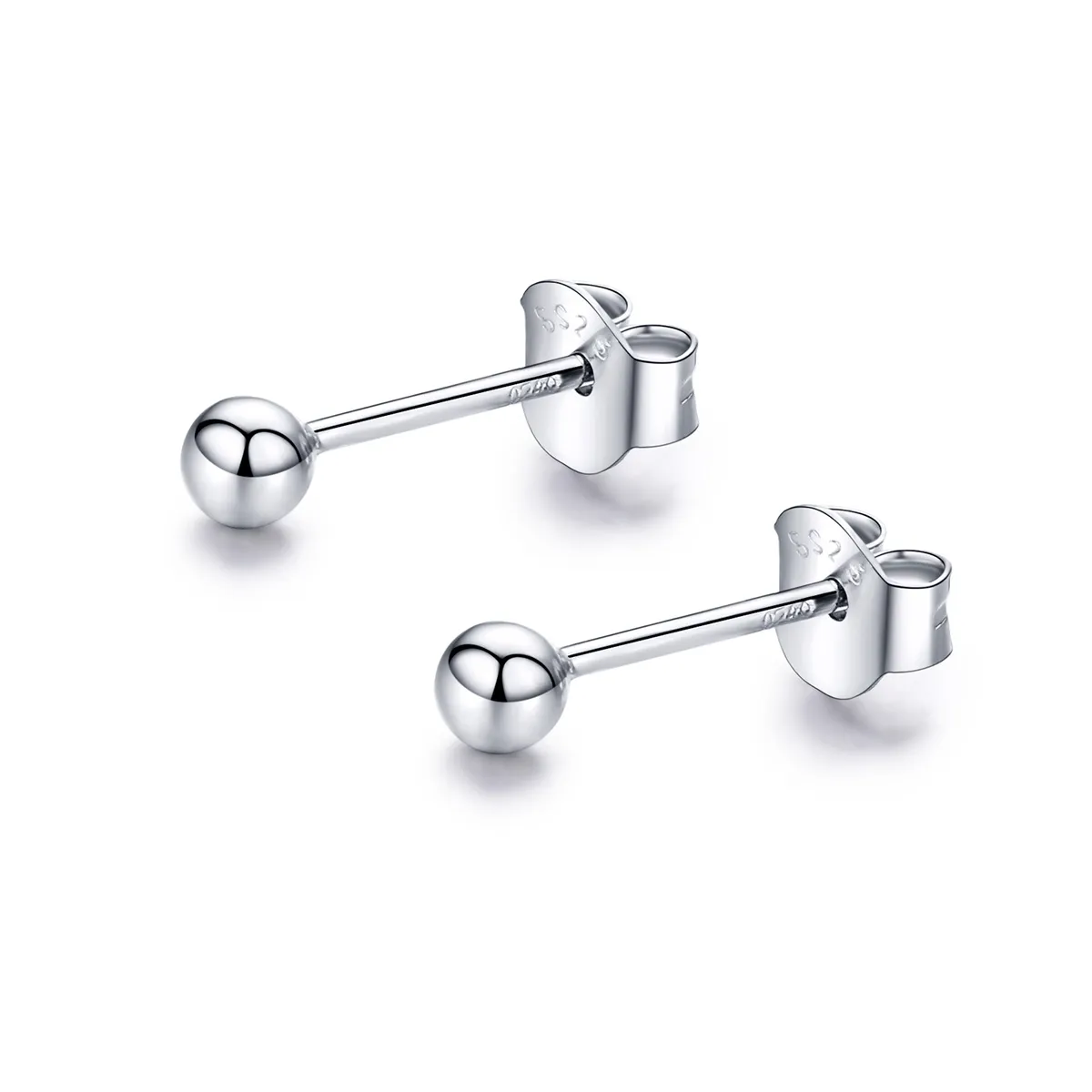 Pandora Style Silver Small Ball Stud Earrings - SCE581