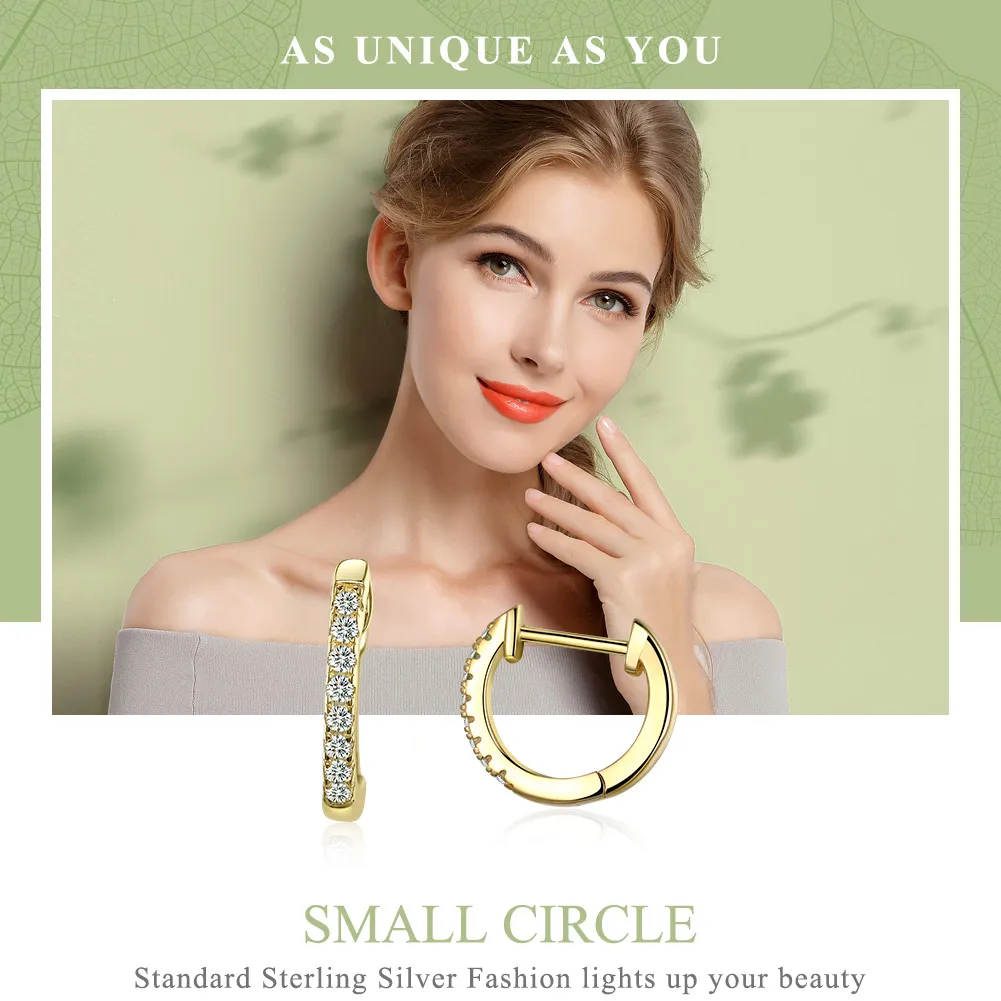 Pandora Style Silver Small Circle Hoop Earrings - SCE498