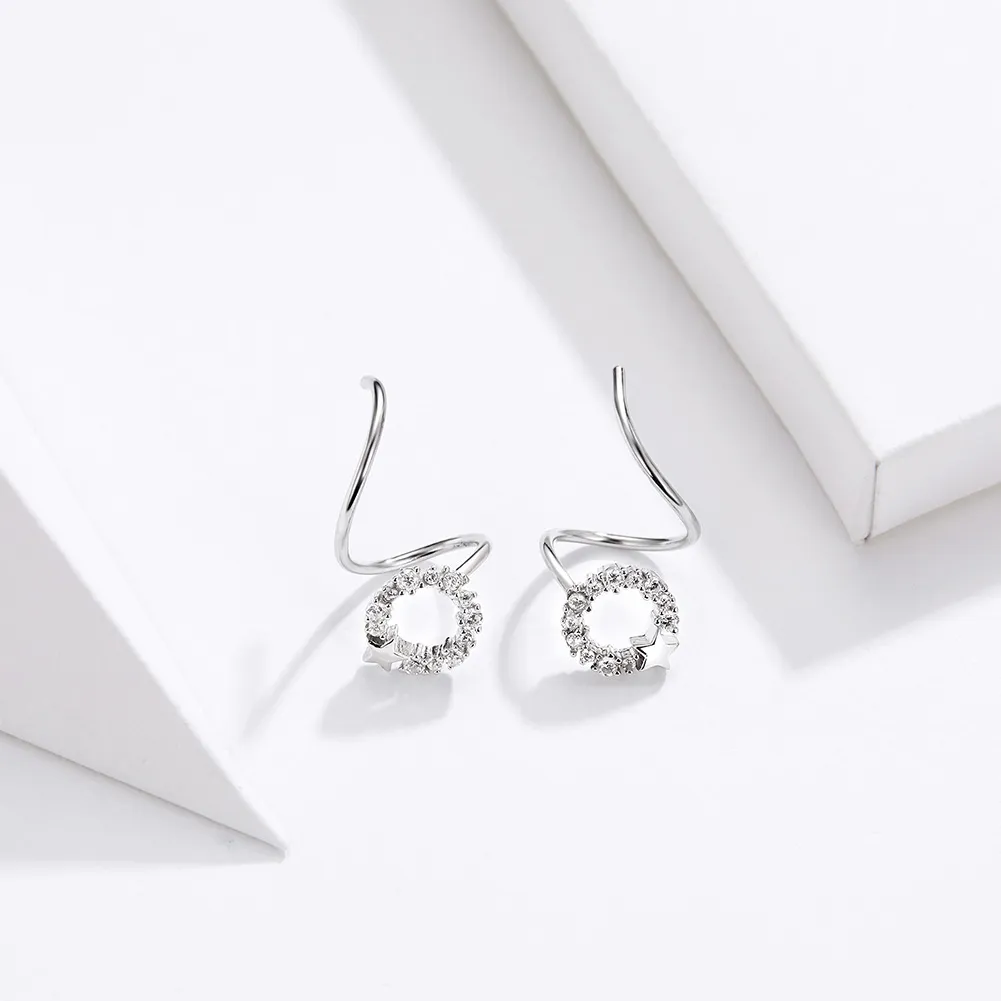 Pandora Style Silver Starlish Stud Earrings - SCE637