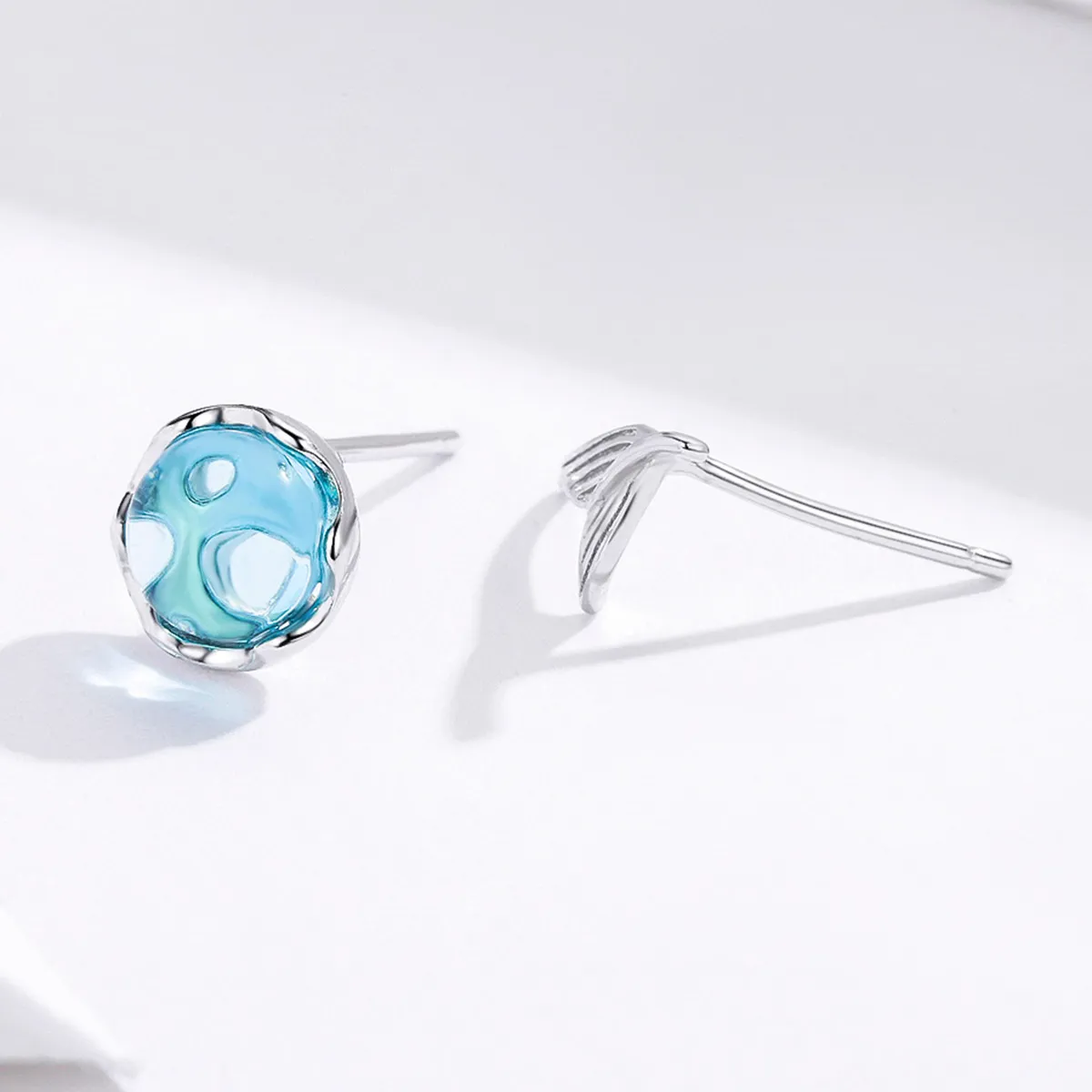 Pandora Style Silver Waiting Mermaid Stud Earrings - SCE630