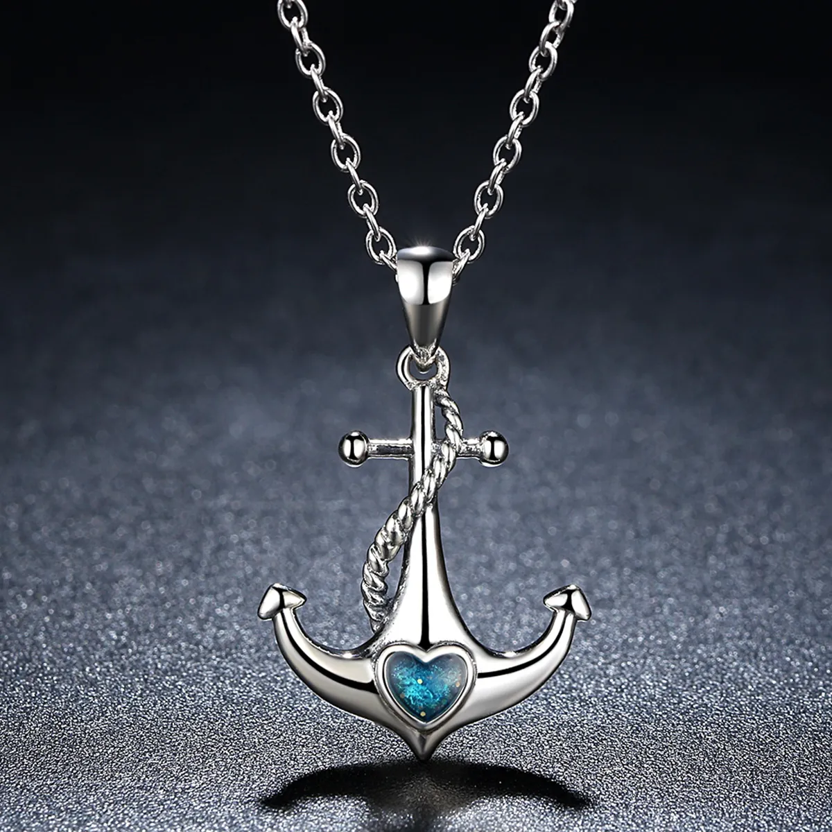 Pandora Style Silver Anchor Necklace - SCN051