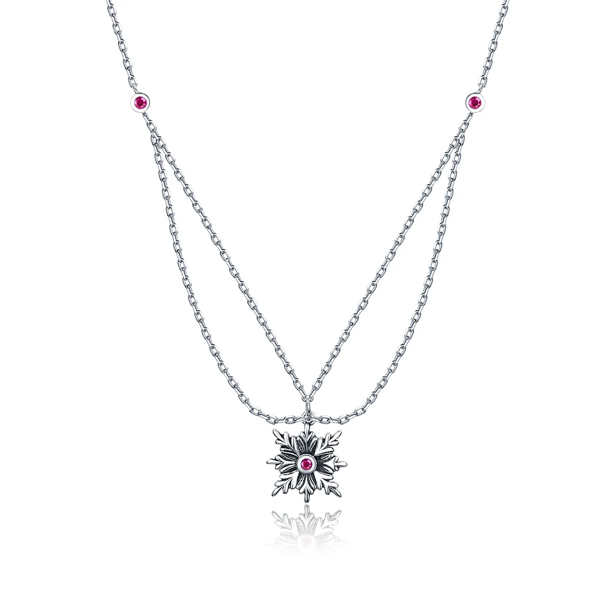 Pandora Style Silver Baroque Flower Necklace - SCN320