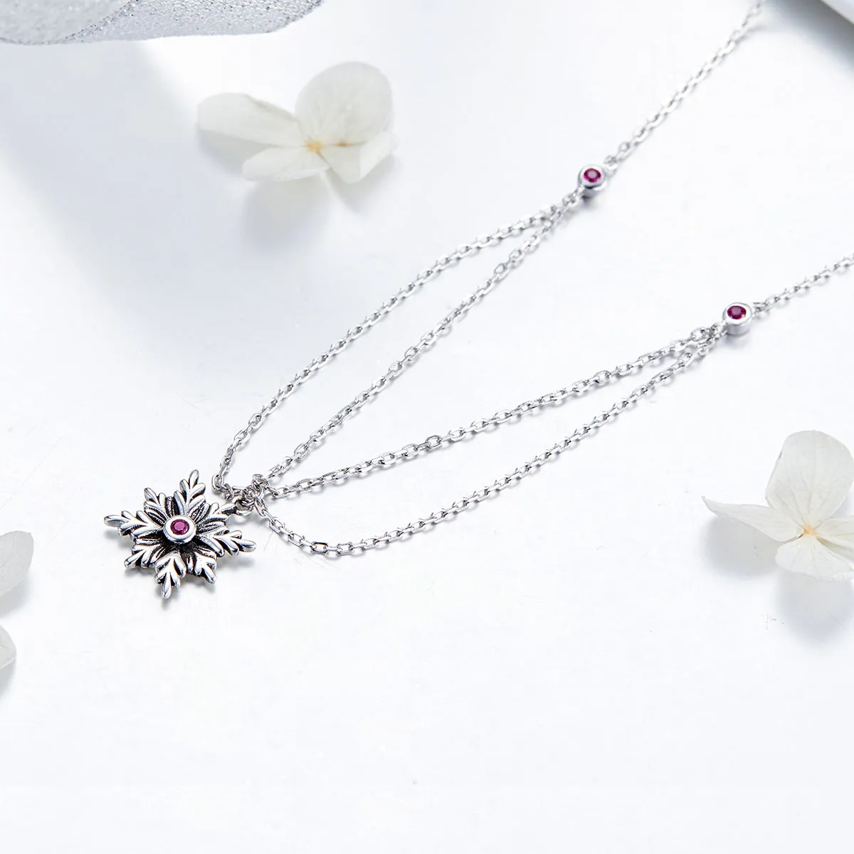 Pandora Style Silver Baroque Flower Necklace - SCN320