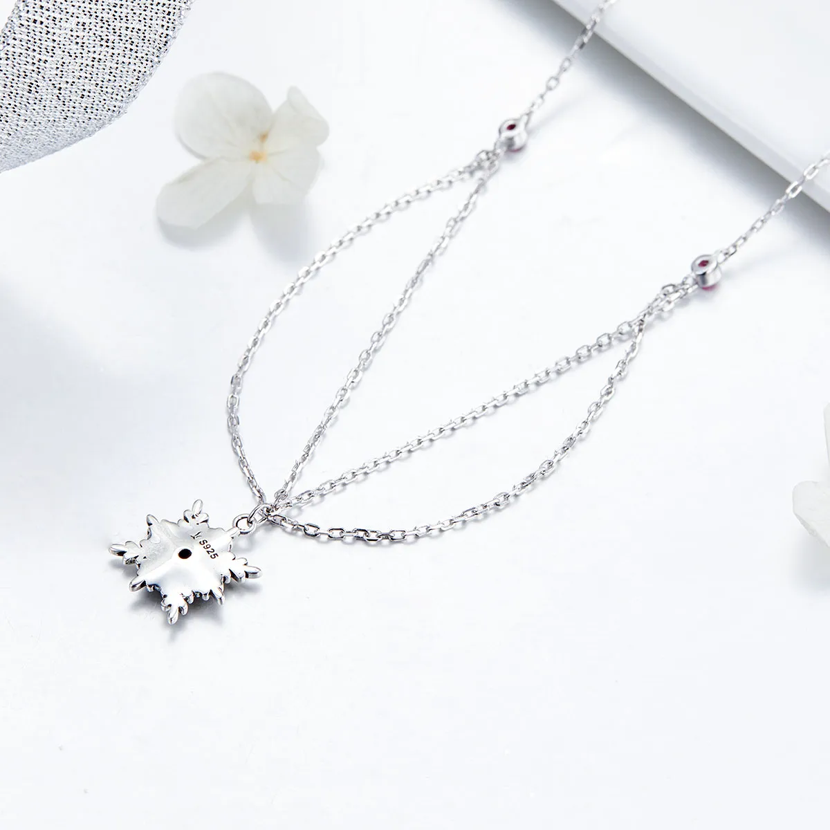 Pandora Style Silver Baroque Flower Necklace - SCN320