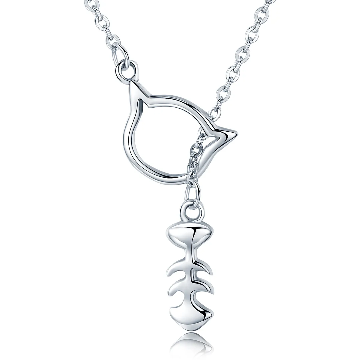 Pandora Style Silver Cat Story Necklace - SCN111