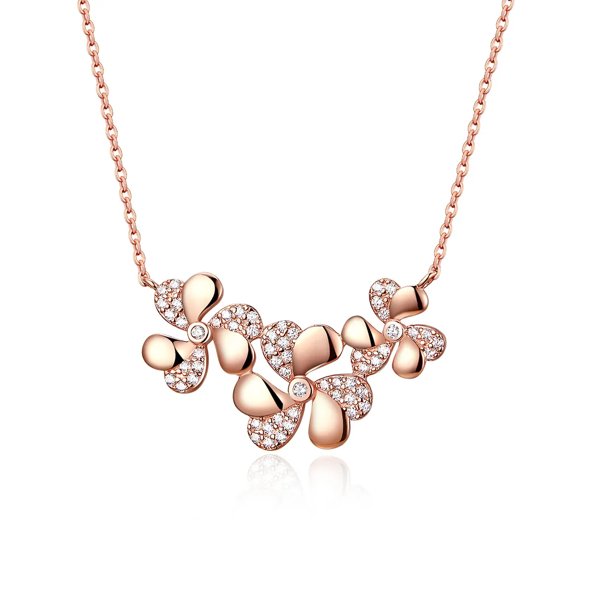 Pandora Style Silver Clover Necklace - SCN375