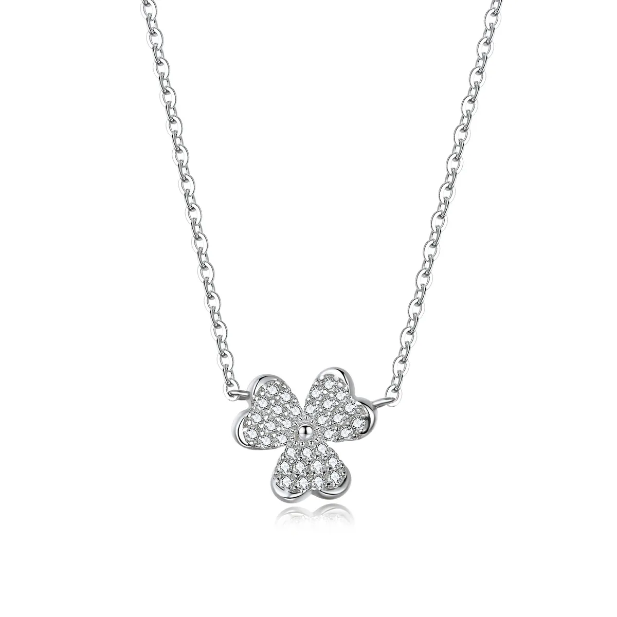 Pandora Style Silver Clover Necklace - SCN401