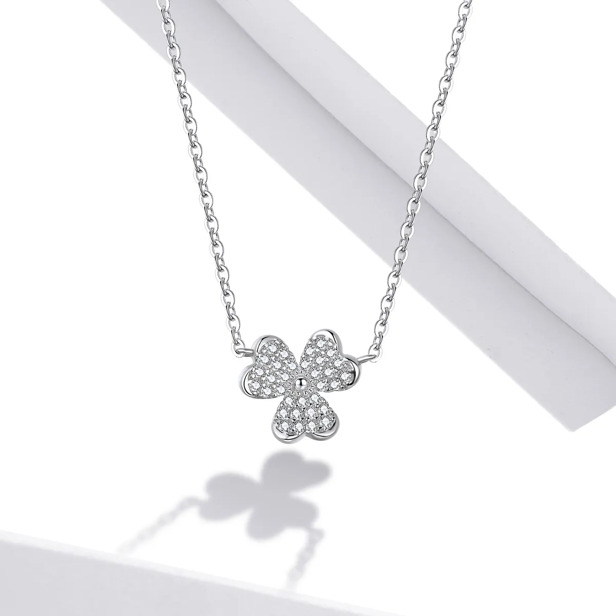 Pandora Style Silver Clover Necklace - SCN401