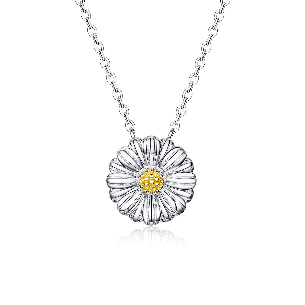 Mora Glass Green Daisy Necklace in Sterling SIlver - kellinsilver.com