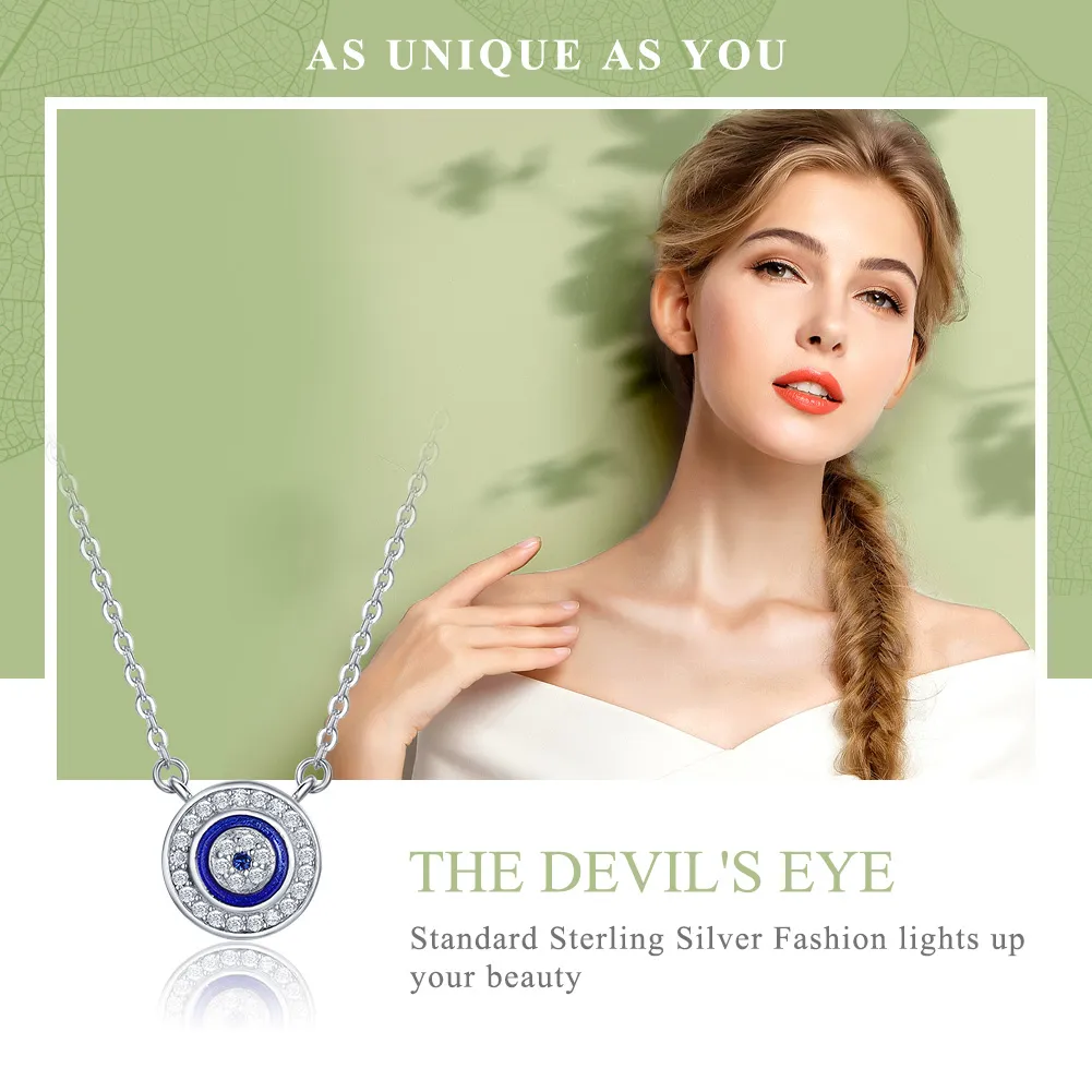 Pandora Style Silver Devil's Eye Necklace - SCN165