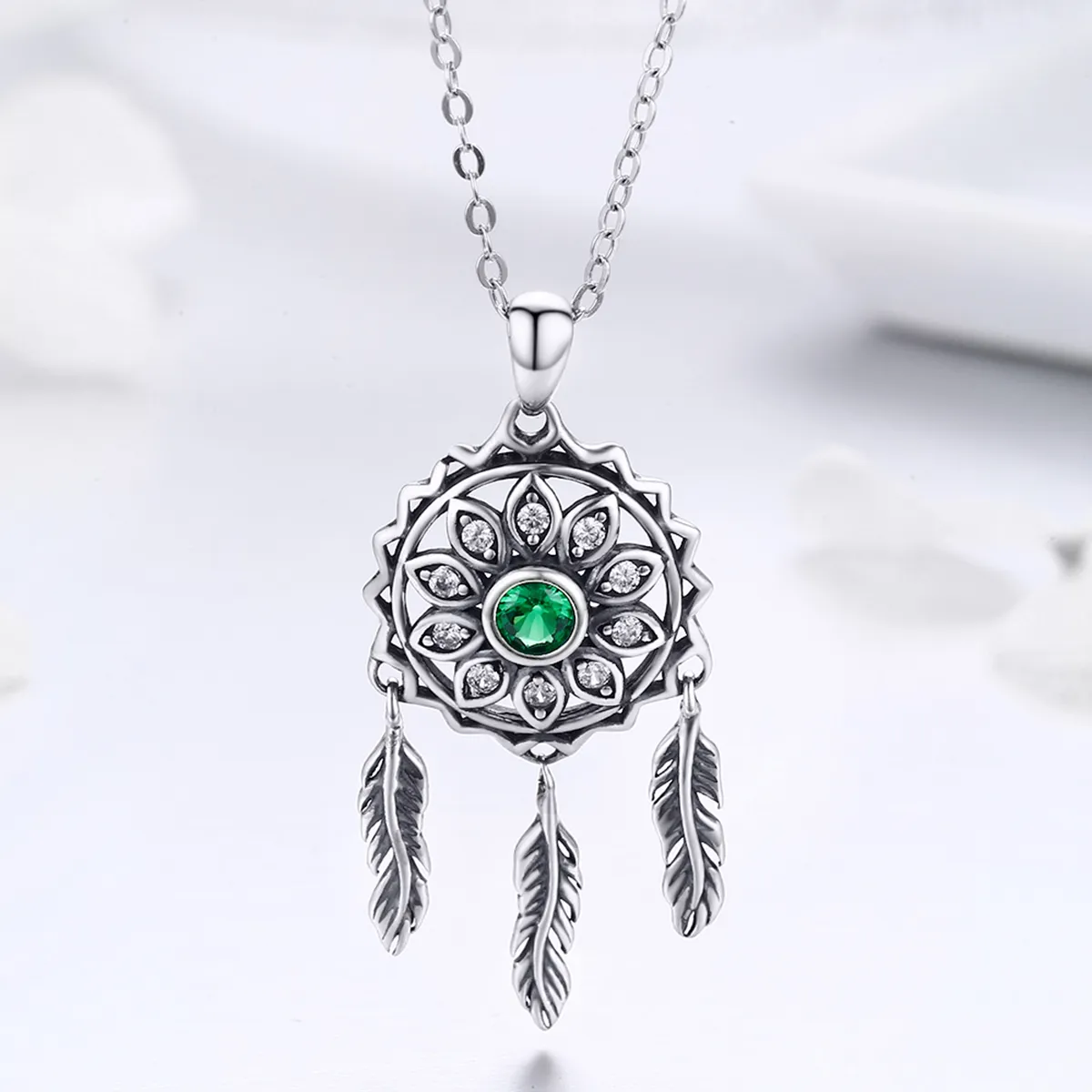 Pandora Style Silver Dreamcatcher Necklace - SCN263