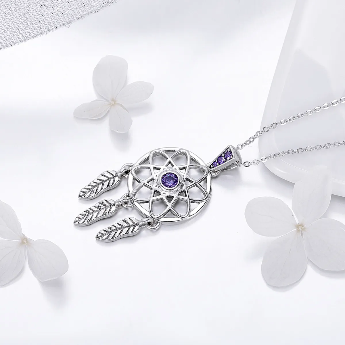 Pandora Style Silver Dreamcatcher Necklace - SCN279