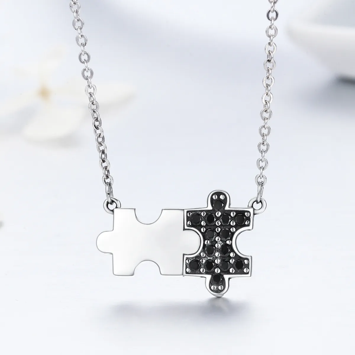 Pandora Style Silver Dynamic Puzzle Necklace - SCN129