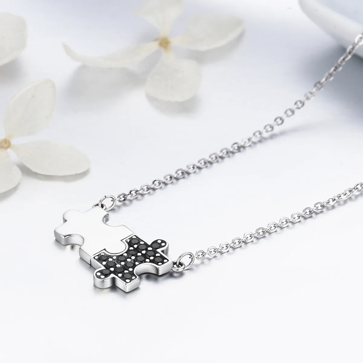 Pandora Style Silver Dynamic Puzzle Necklace - SCN129
