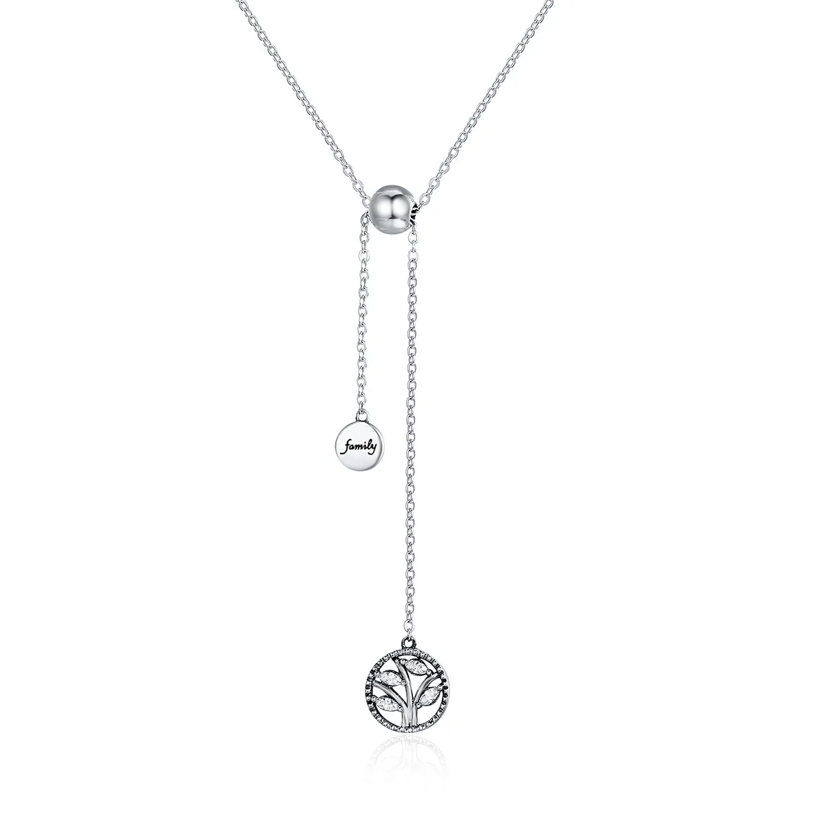 Pandora Style Silver Family Tree and Home Necklace - SCN106