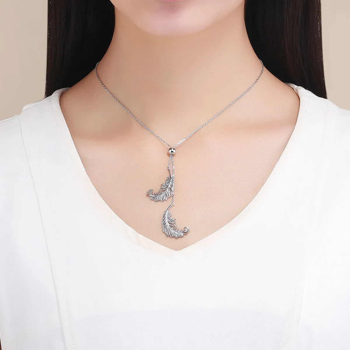 Pandora Style Silver Gently Love Necklace - SCN322