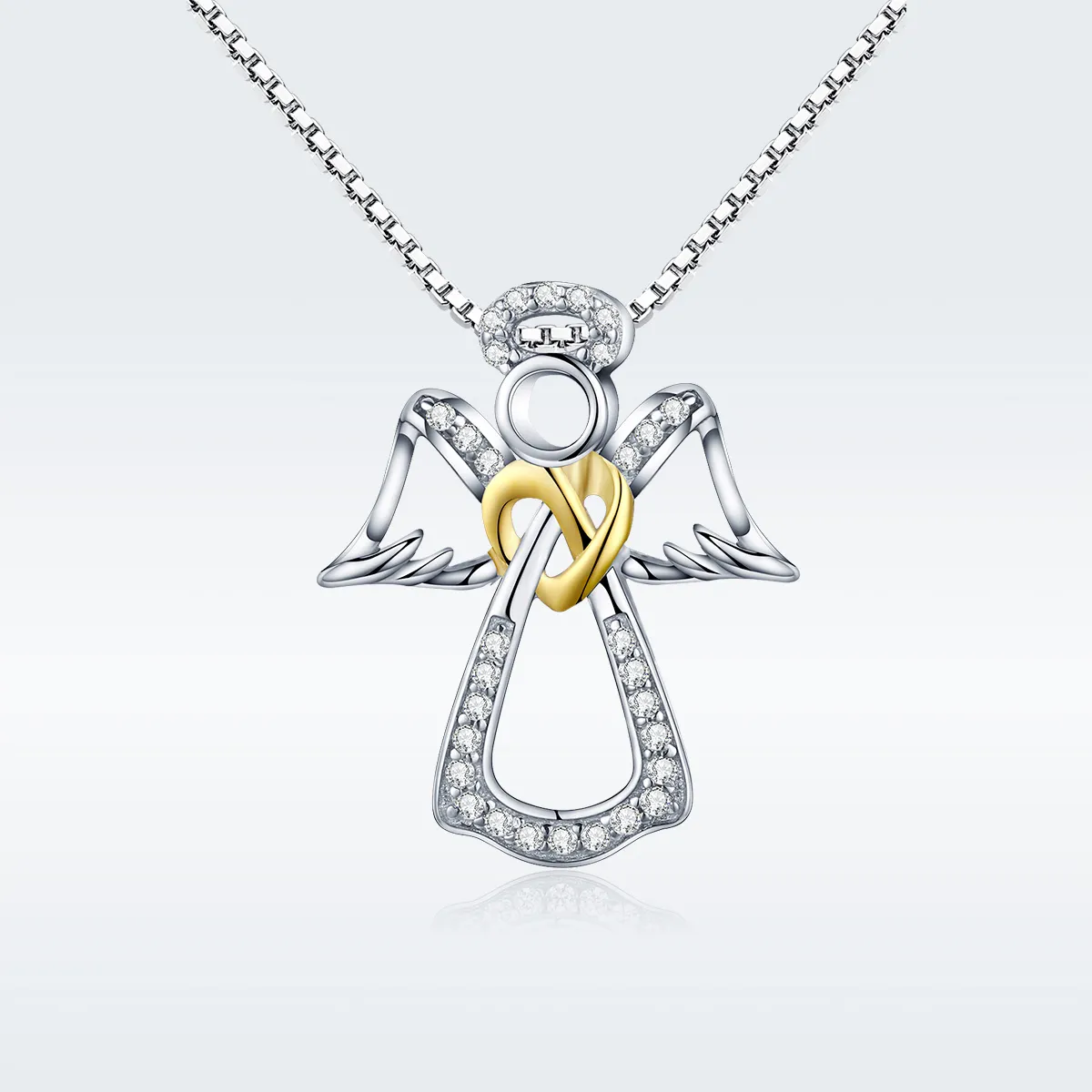 Pandora Style Silver Guardian Angel Necklace - SCN123