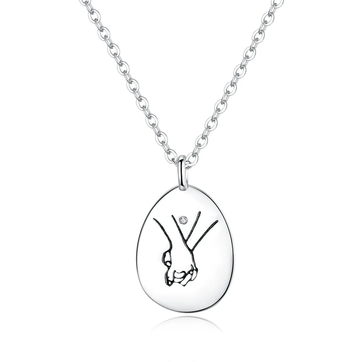pandora style silver hold your hand necklace scn363