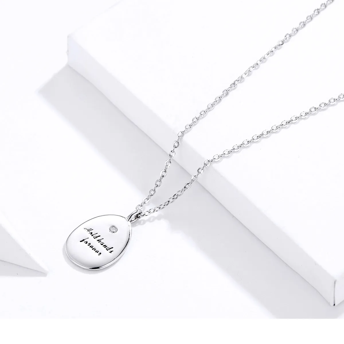 Pandora Style Silver Hold Your Hand Necklace - SCN363