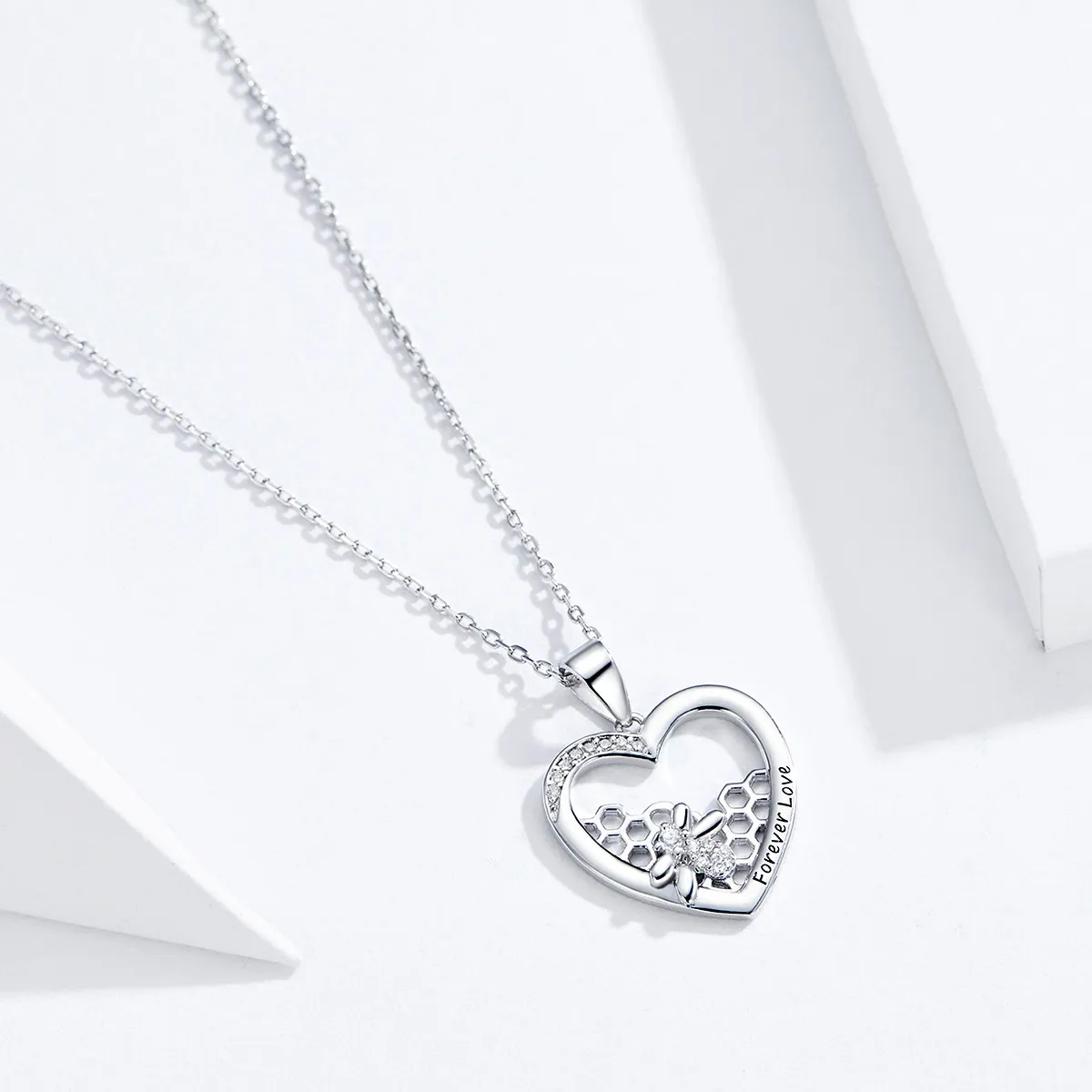 Pandora Style Silver Honeycomb Necklace - SCN356