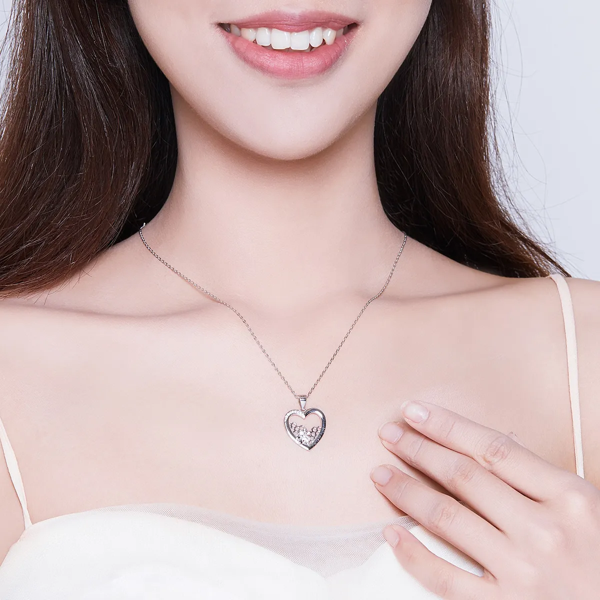 Pandora Style Silver Honeycomb Necklace - SCN356