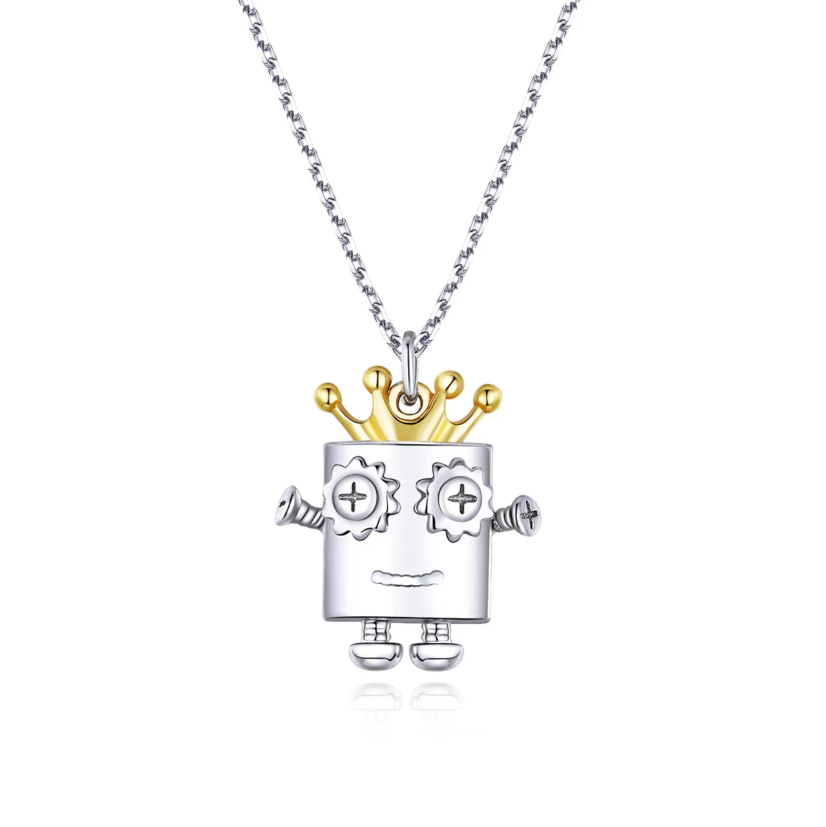 Pandora Style Silver King of Robot Necklace - SCN387