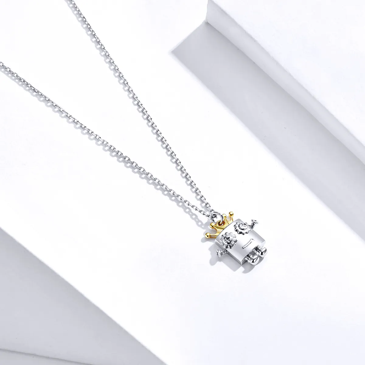 Pandora Style Silver King of Robot Necklace - SCN387