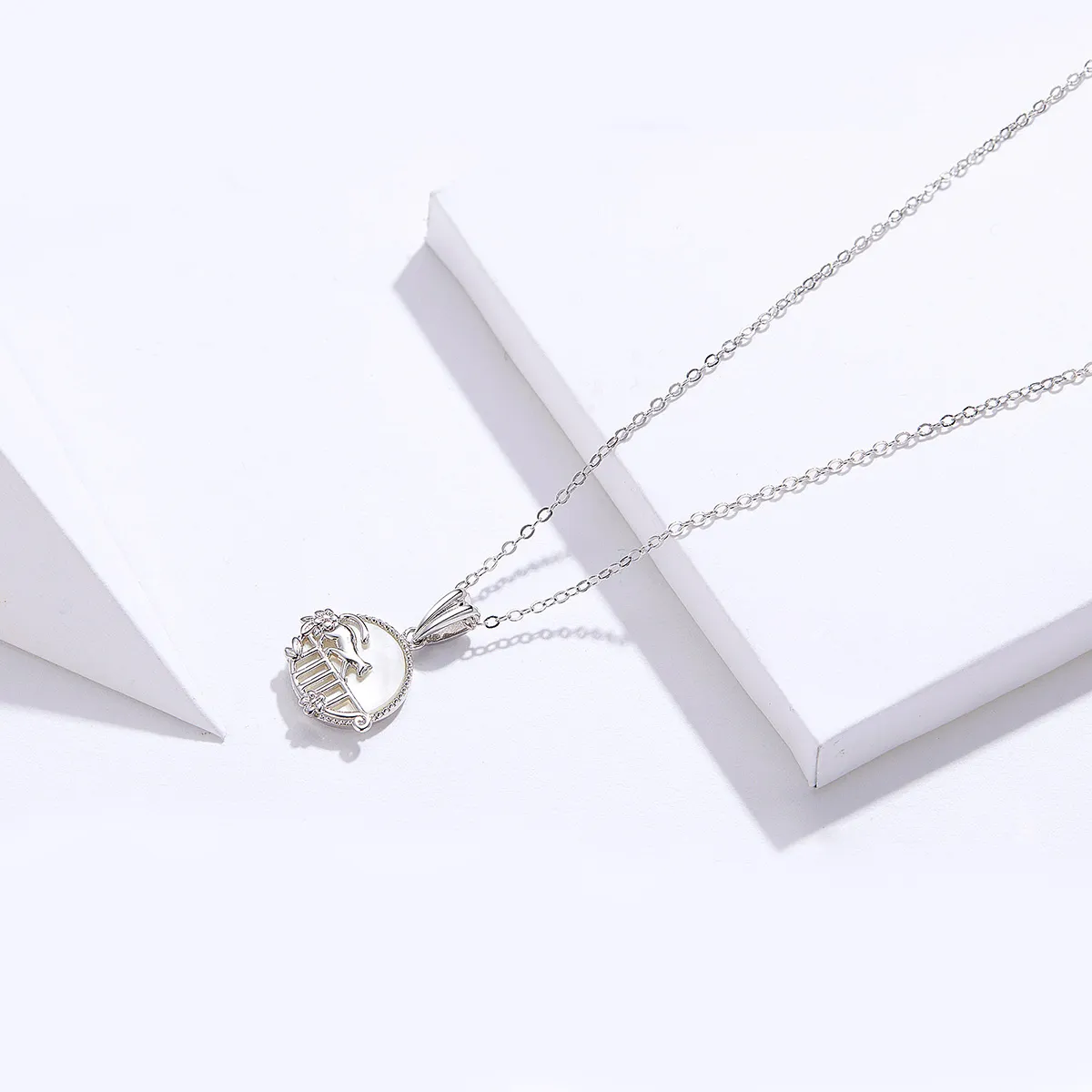 Pandora Style Silver Kitty In The Night Necklace - SCN334