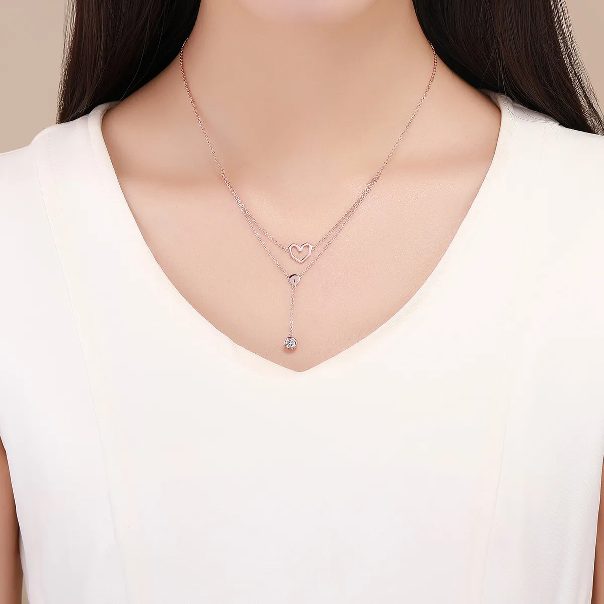 Pandora Style Silver Land of Heart Necklace - SCN317