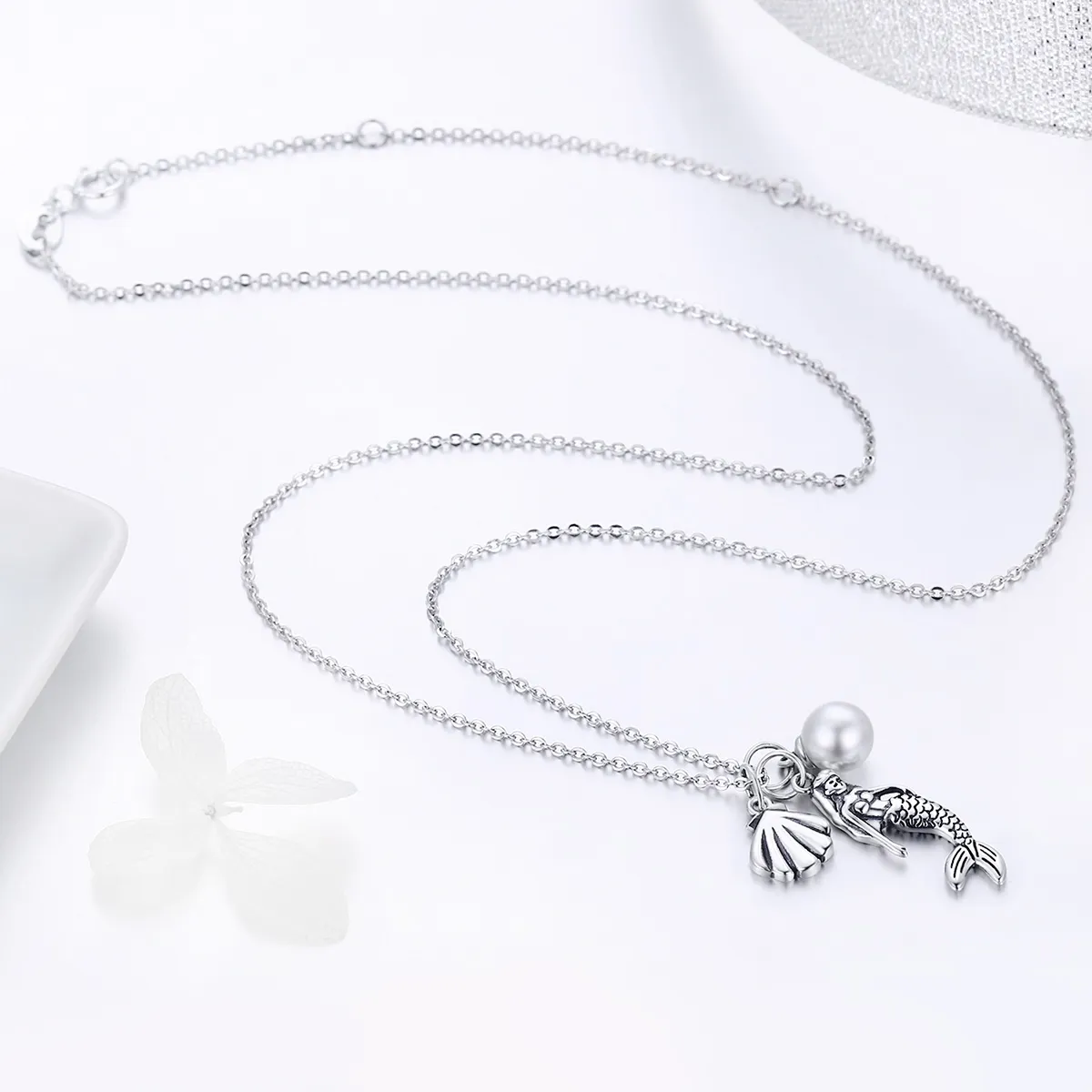 Pandora Style Silver Legend of Mermaid Necklace - SCN237
