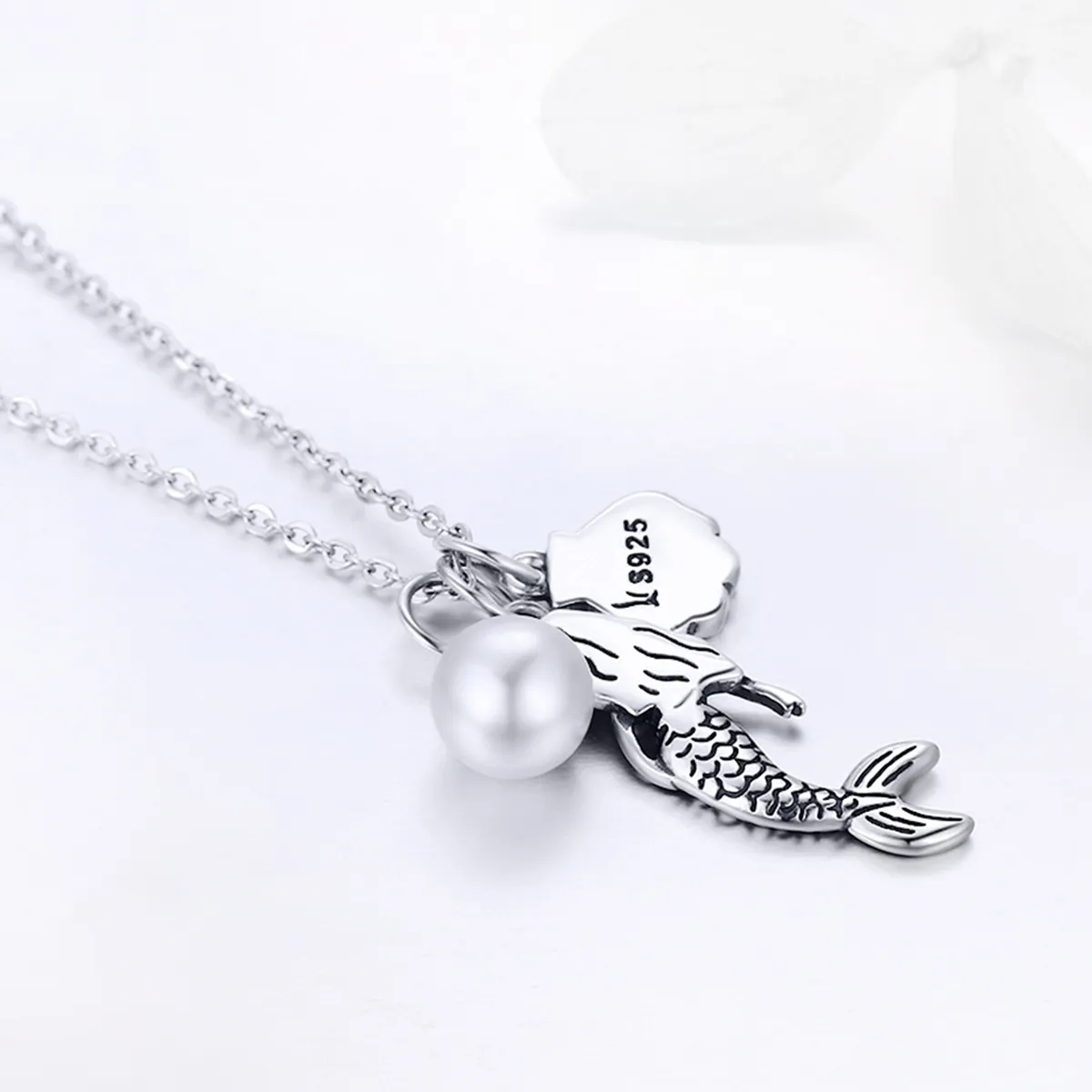 Pandora Style Silver Legend of Mermaid Necklace - SCN237