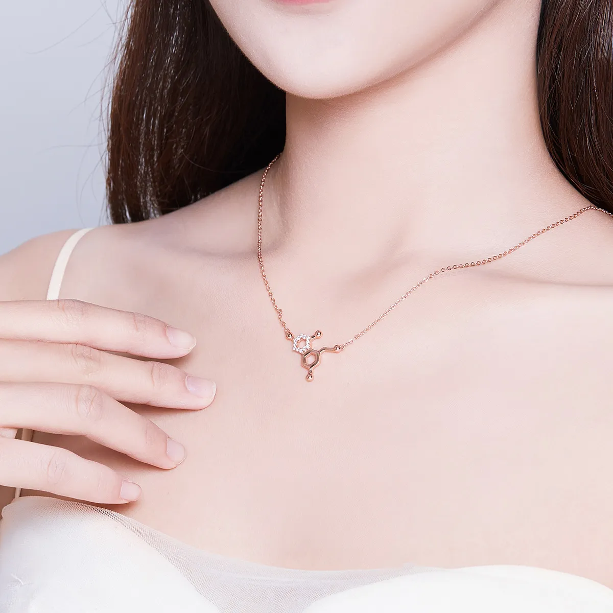 Pandora Style Silver Love Molecular Necklace - SCN361