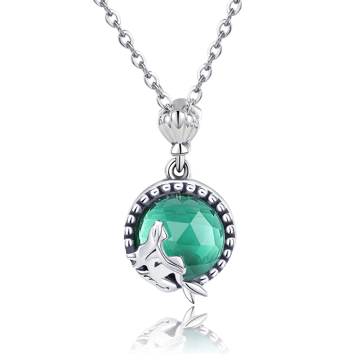 pandora style silver love of mermaid necklace scn262