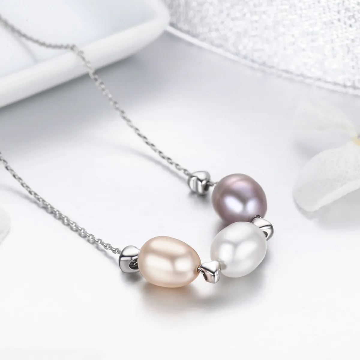Pandora Style Silver Love·Friendship·Family Necklace - SCN075