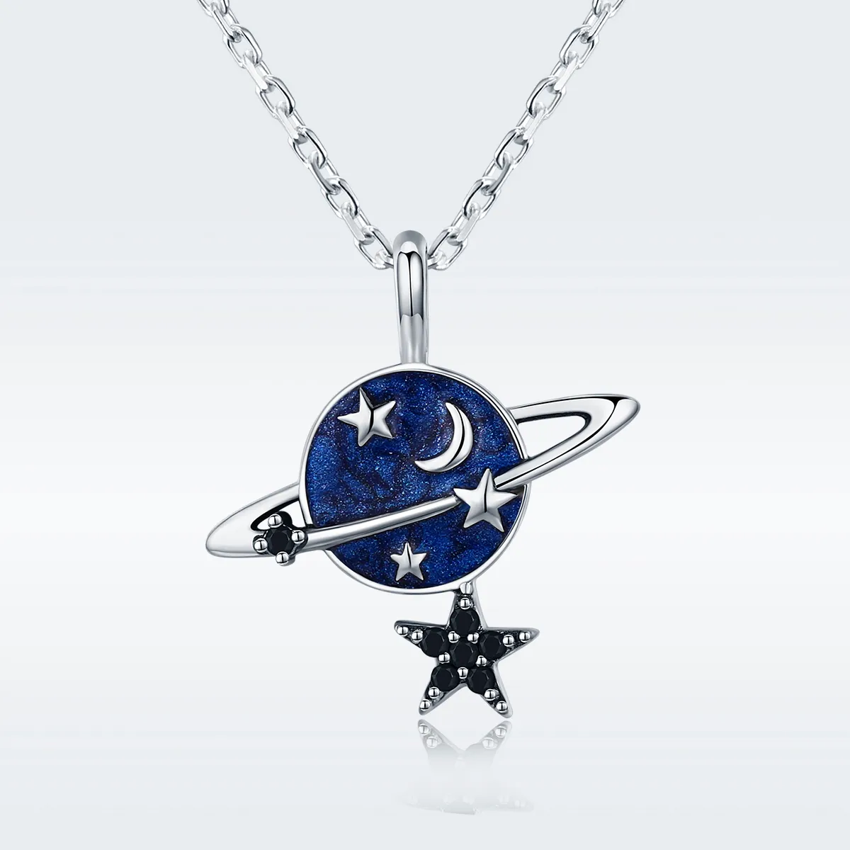 Pandora Style Silver Mysterious Planet Necklace - SCN230