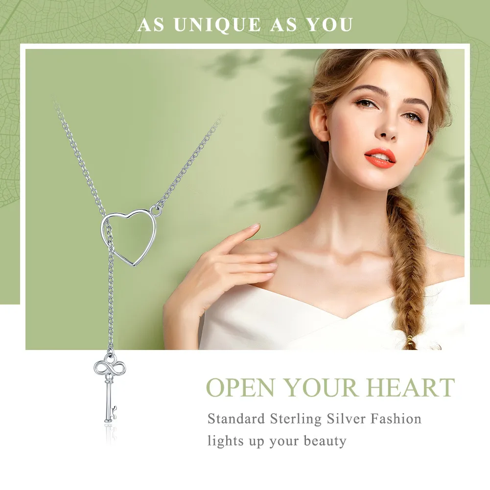 Pandora Style Silver Open Your Heart Necklace - SCN107