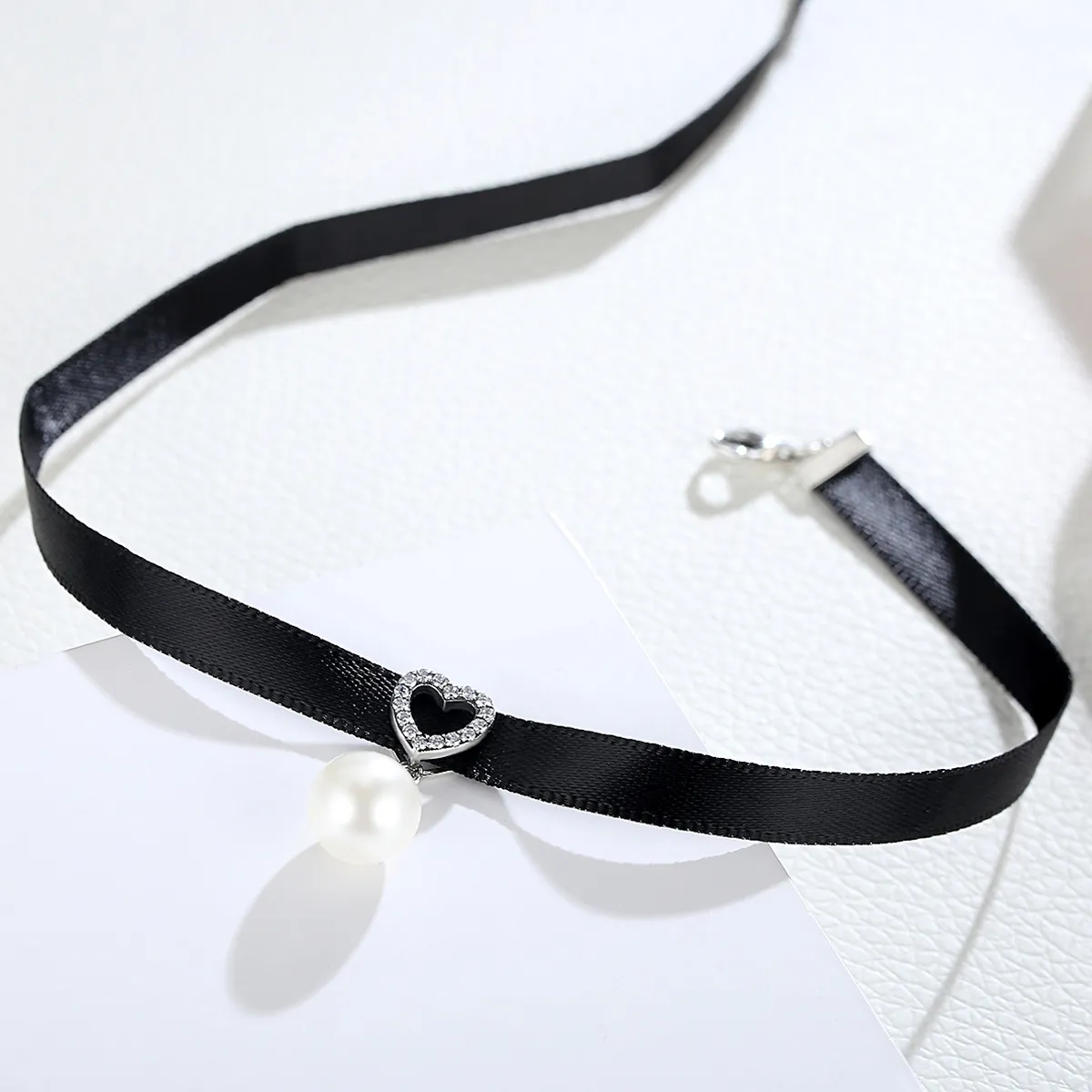Pandora Style Silver Pure Heart Choker - SCN070