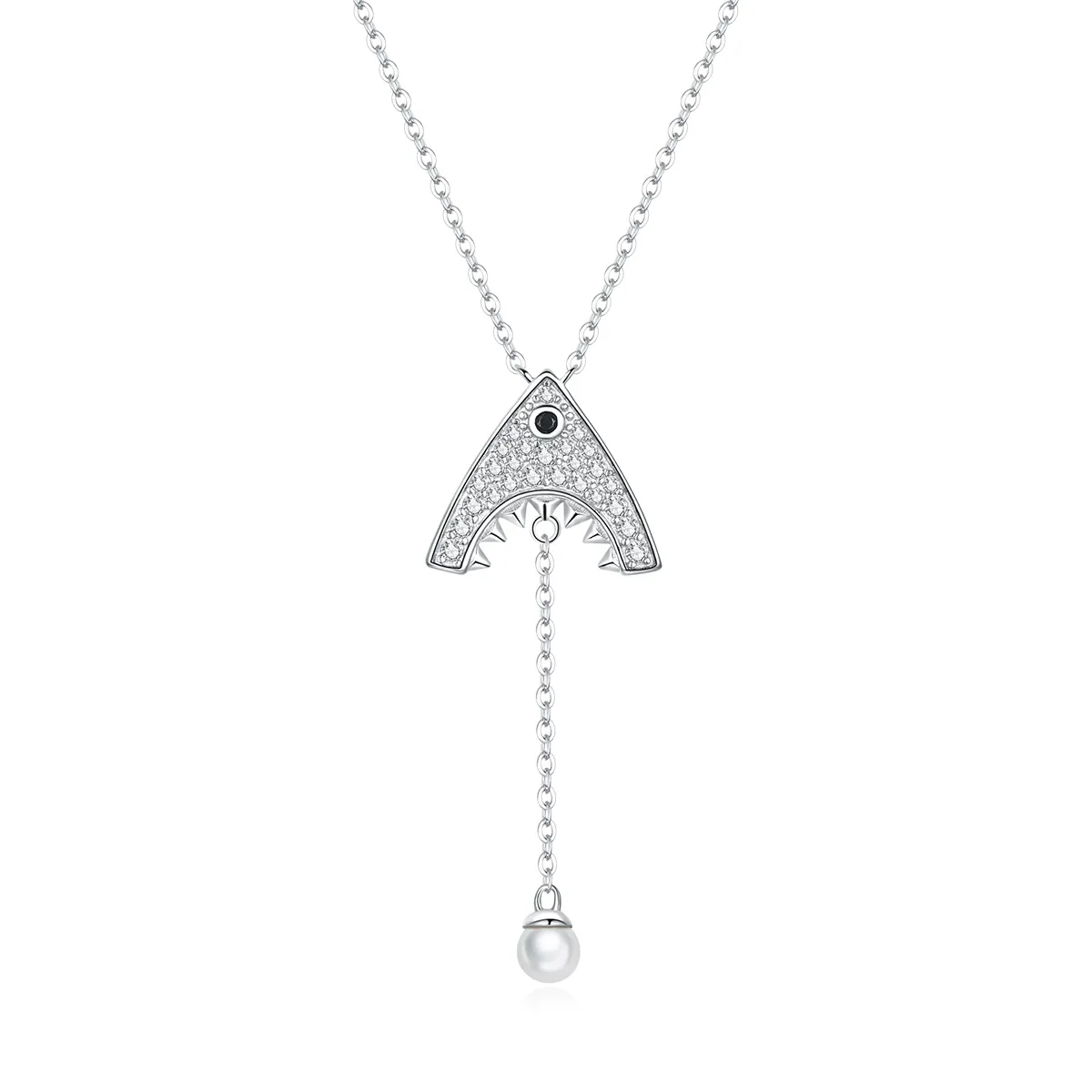 Pandora Style Silver Shark Necklace - SCN369